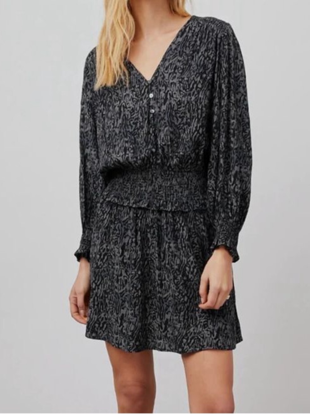 Rails Zana Dress in Charcoal Abstract Animal Size S